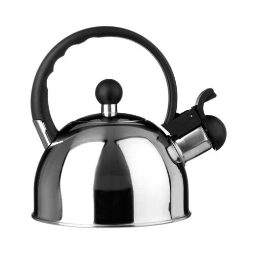 1 Litre Mirror Finish Stainless Steel Whistling Kettle Retro Style Reflective
