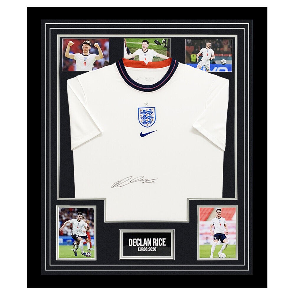 Signed Declan Rice Shirt - Framed Euros 2020 Jersey +COA