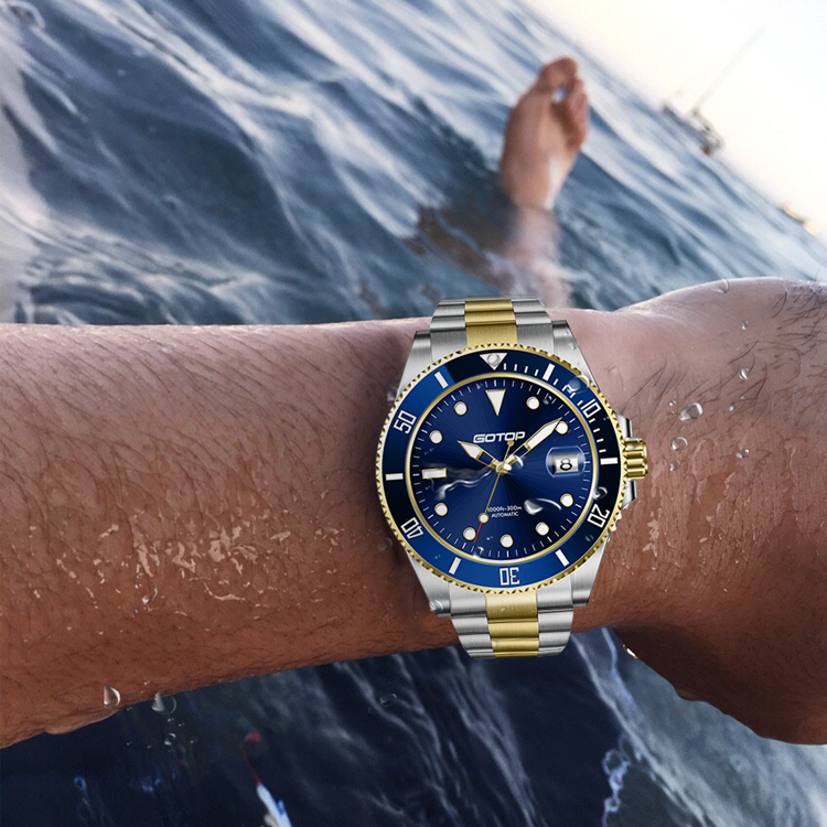 Custom Logo OEM NH35 Japanese Movement Waterproof Stainless Wrist Luxury Mens Diver Automatic Mechanical Watches 70009