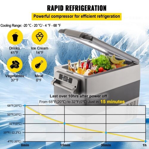 Portable Car Fridge Freezer RV Cooler Mini Refrigerator APP Control 12V/24V