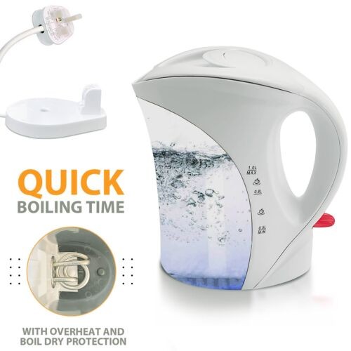 Travel Kettle Portable Electric 1L Camping Caravan Kitchen Hotel Jug Holiday New