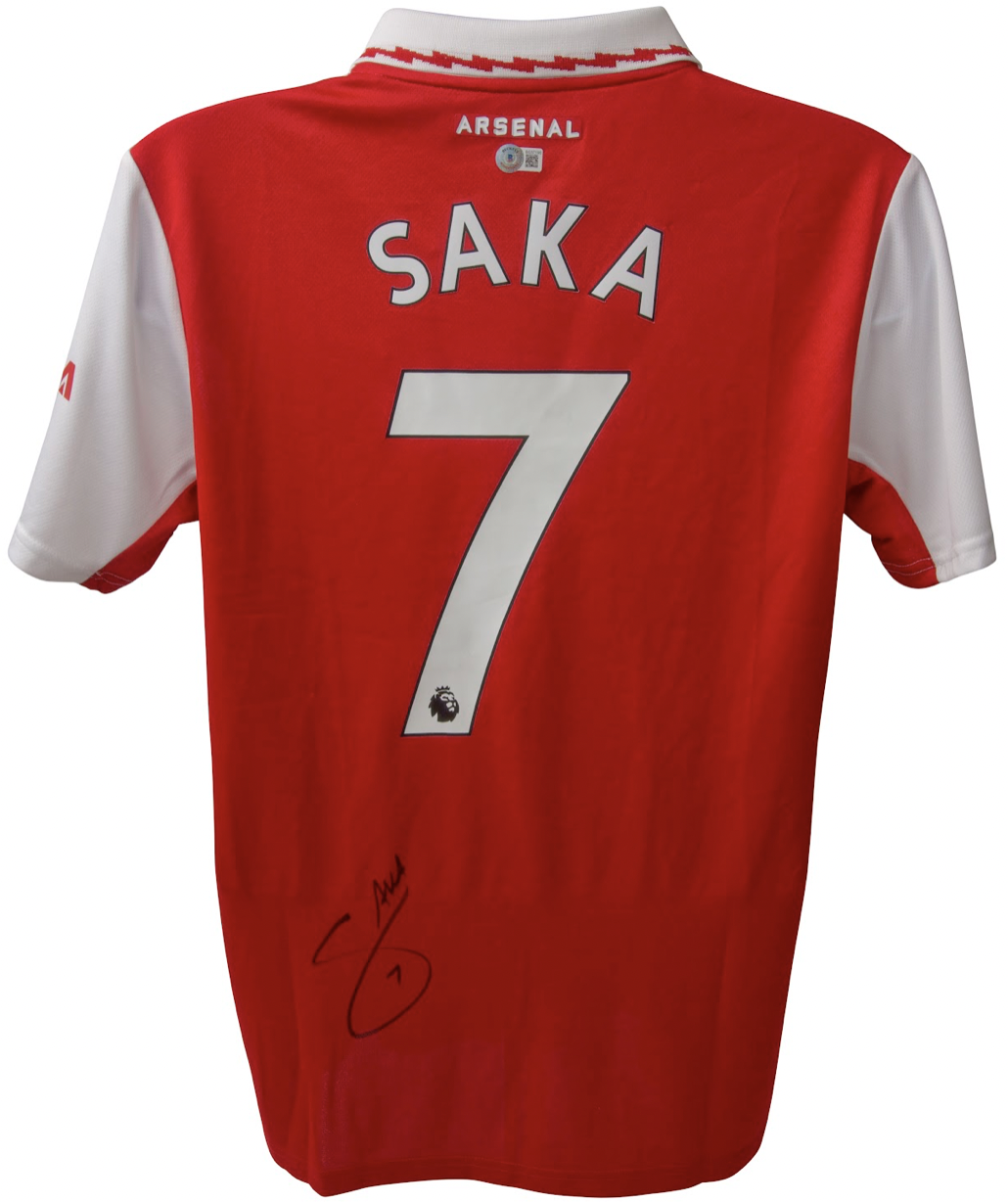 Bukayo Saka Signed On Front Arsenal 2022-2023 Home Jersey (Beckett)
