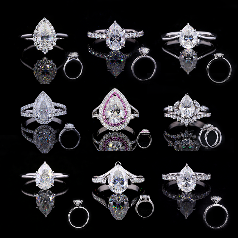 Fine Jewelry Certificated Diamond Ring PT950 Moissanite 18K 14K gold Engagement Ring Bands or Rings Platinum Prong Setting 70040