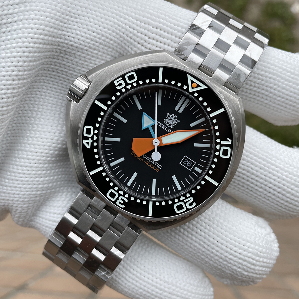 STEELDIVE Brand SD1985 New Arrival 44MM Stainless Steel Case 1200M Waterproof NH35 Automatic Mens Dive Watches Reloj 70001