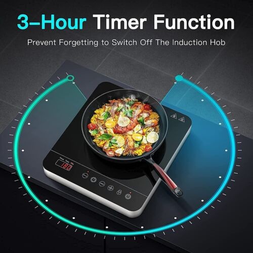 Induction Cooker Power & Temperature Ceramic Glass Cooktop Burner 2000w Digital