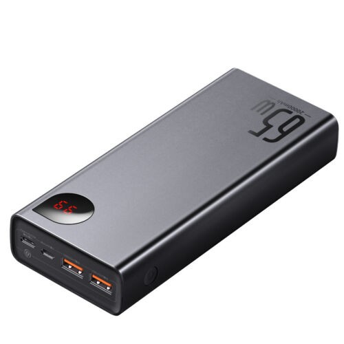 Baseus 20000mAh PD 65W USB C 4 Port Quick Charge Power Bank With Digital Display