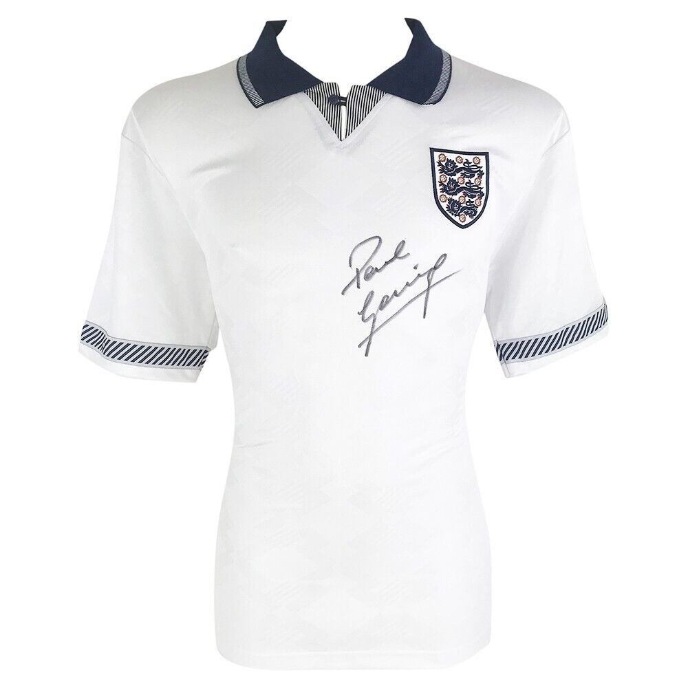 Signed Paul Gascoigne Shirt - England World Cup 1990 Jersey +COA