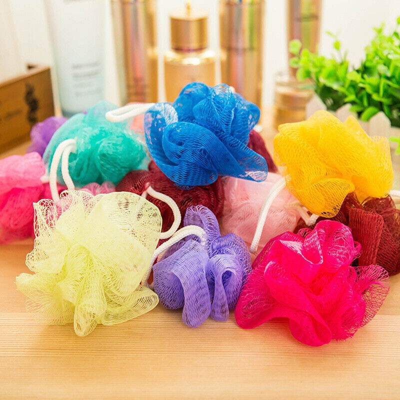 10pcs Bath Shower Sponge Mesh Scrunchie Body Wash Scourer Puff Shower Net
