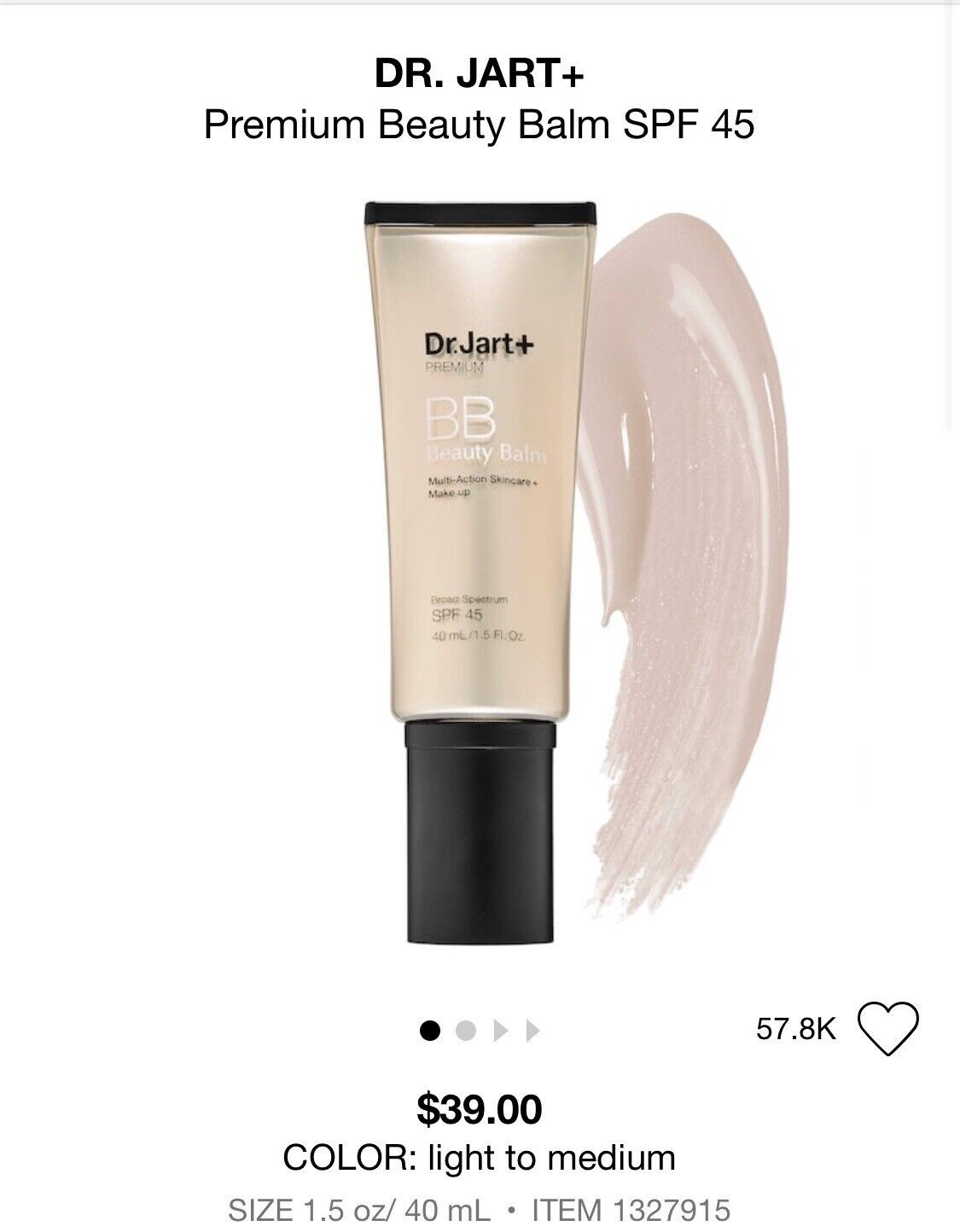 Dr. Jart Premium BB Beauty Balm SPF 45 PA+++ BB Cream